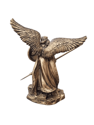 Imagem de São Rafael em Resina com Acabamento em Bronze 9 cm