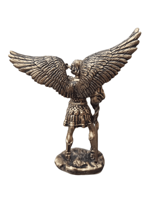 Imagem de São Gabriel com Trombeta em Resina com Acabamento em Bronze 9 cm