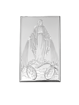 Adorno Italiano Nossa Senhora das Graças em Prata 9 (L) x 15 cm (A)-TerraCotta Arte Sacra