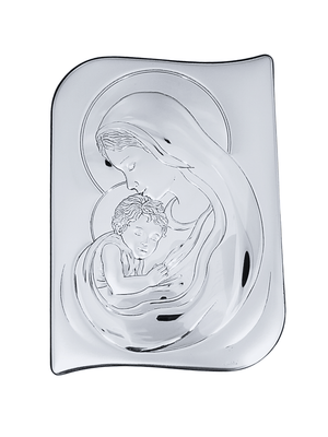 Adorno Italiano de Prata Madona 17 cm x 24,5 cm-TerraCotta Arte Sacra