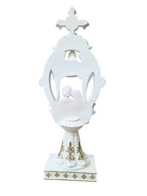 Adorno da Sagrada Família com Anjo 42 cm-TerraCotta Arte Sacra