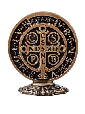 Adorno de Mesa Medalha de São Bento 9,5 cm-TerraCotta Arte Sacra