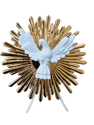 Adorno de Mesa em Metal Resplendor do Divino Espírito Santo 11 cm-TerraCotta Arte Sacra