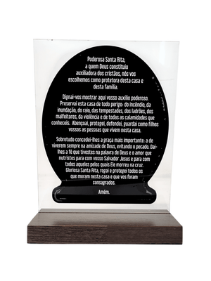 Adorno de Santa Rita em Bronze com Oração Dourado 21 cm-TerraCotta Arte Sacra