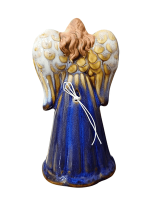 Anjo Sino em Porcelana Azul 12 cm-TerraCotta Arte Sacra