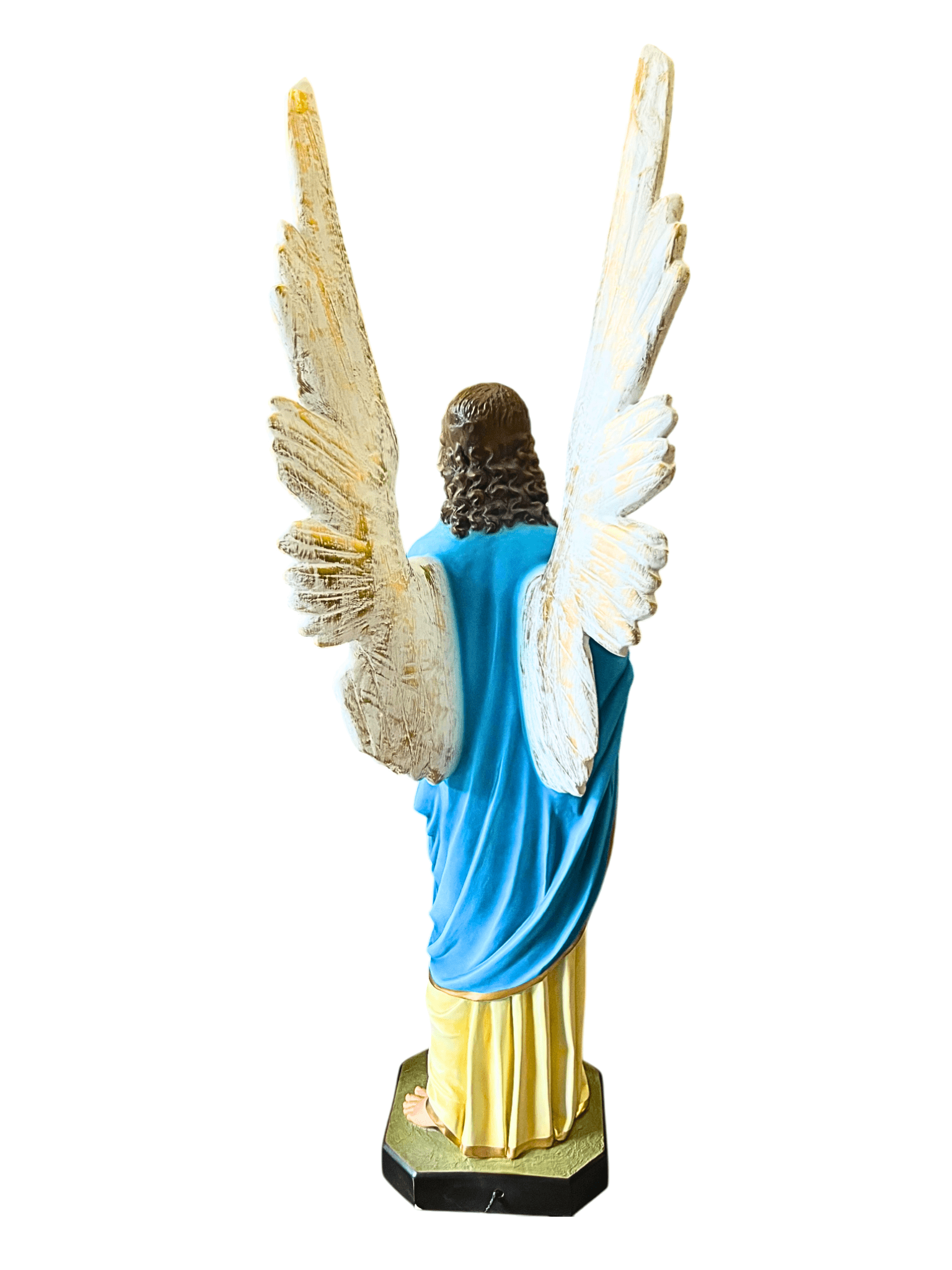 Anjo Tocheiro em Pó de Mármore com Olhos de Vidro 120 m-TerraCotta Arte Sacra