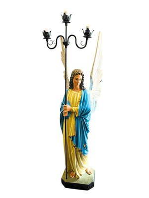 Anjo Tocheiro em Pó de Mármore com Olhos de Vidro 120 m-TerraCotta Arte Sacra