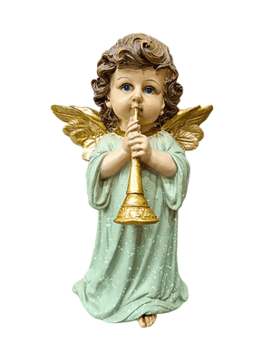 Anjo com Corneta em Resina 17 cm-TerraCotta Arte Sacra