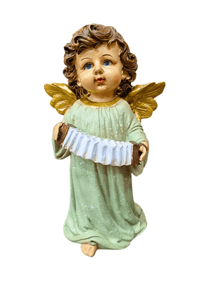 Anjo com Sanfona em Resina 17 cm-TerraCotta Arte Sacra