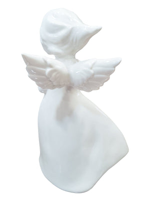 Anjo de Porcelana com Flor-TerraCotta Arte Sacra