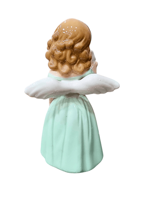 Anjo em Porcelana Menina com Pomba 12 cm-TerraCotta Arte Sacra