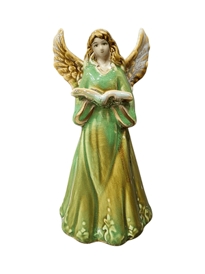 Anjo em Porcelana com Bíblia 15 cm-TerraCotta Arte Sacra