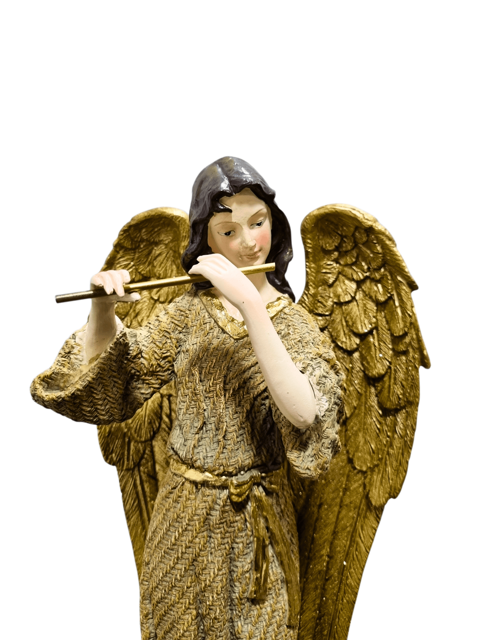Anjo em Resina com Flauta 38 cm-TerraCotta Arte Sacra