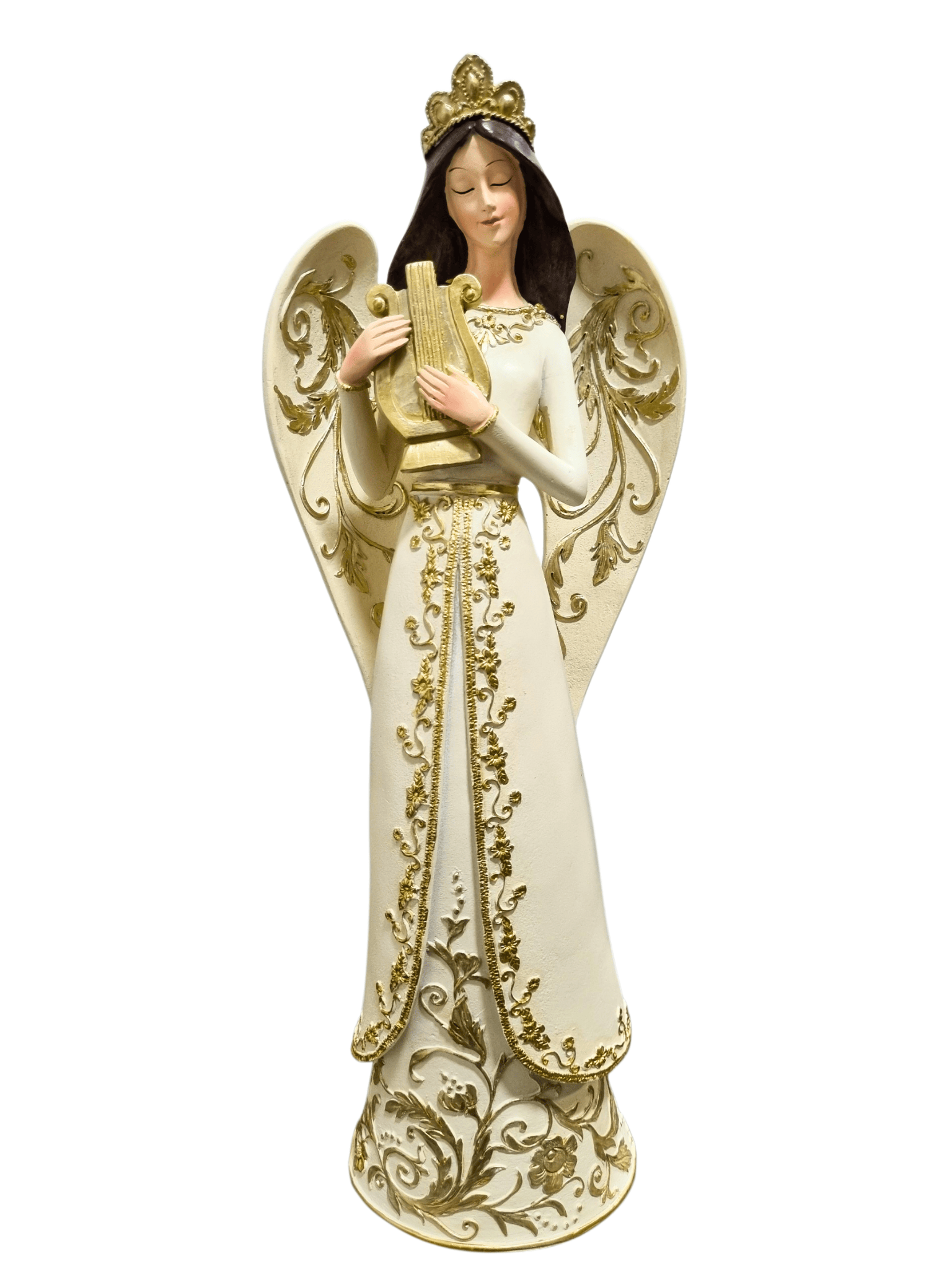 Anjo em Resina com Lira 36 cm-TerraCotta Arte Sacra