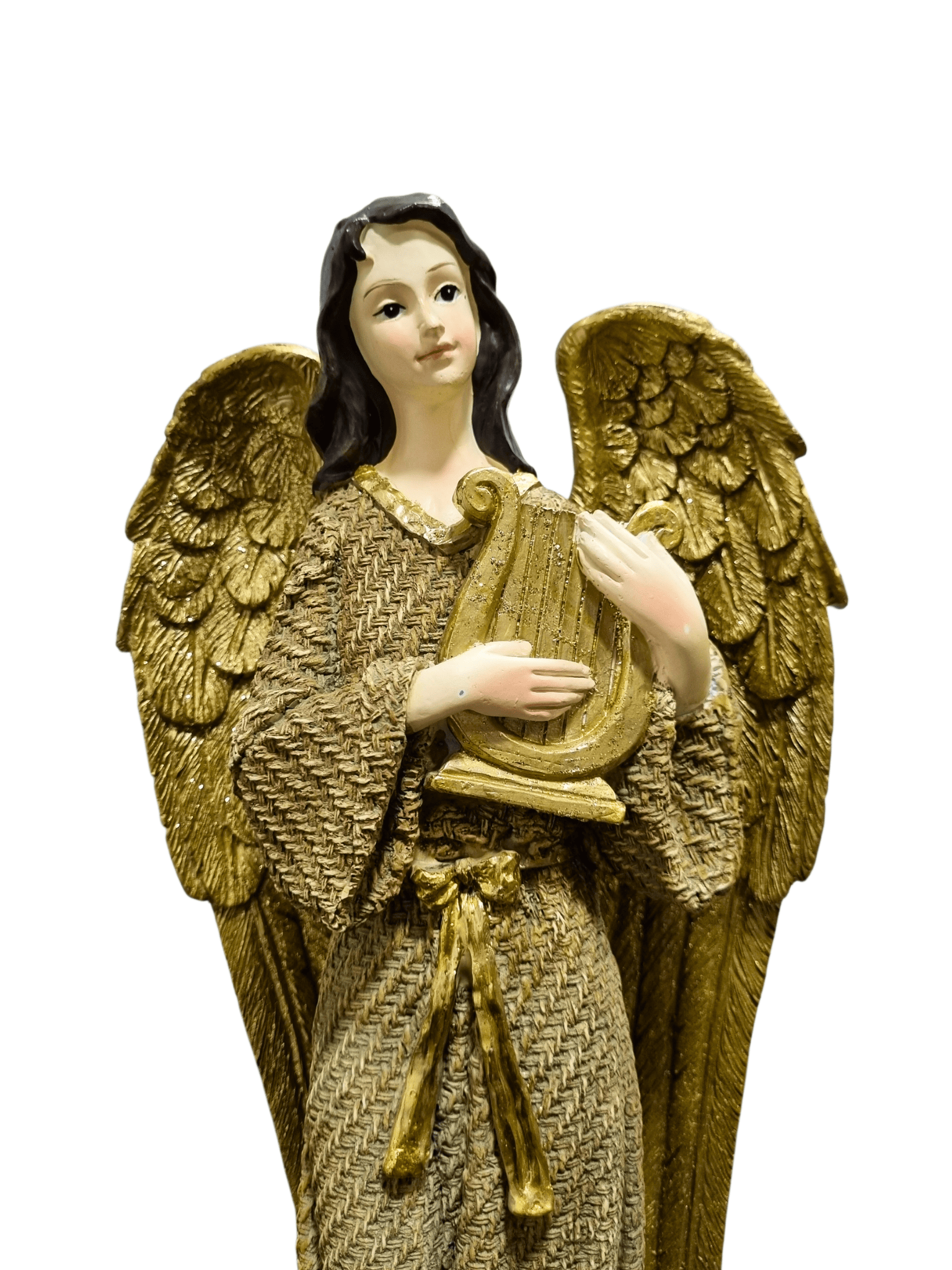 Anjo em Resina com Lira 38 cm-TerraCotta Arte Sacra