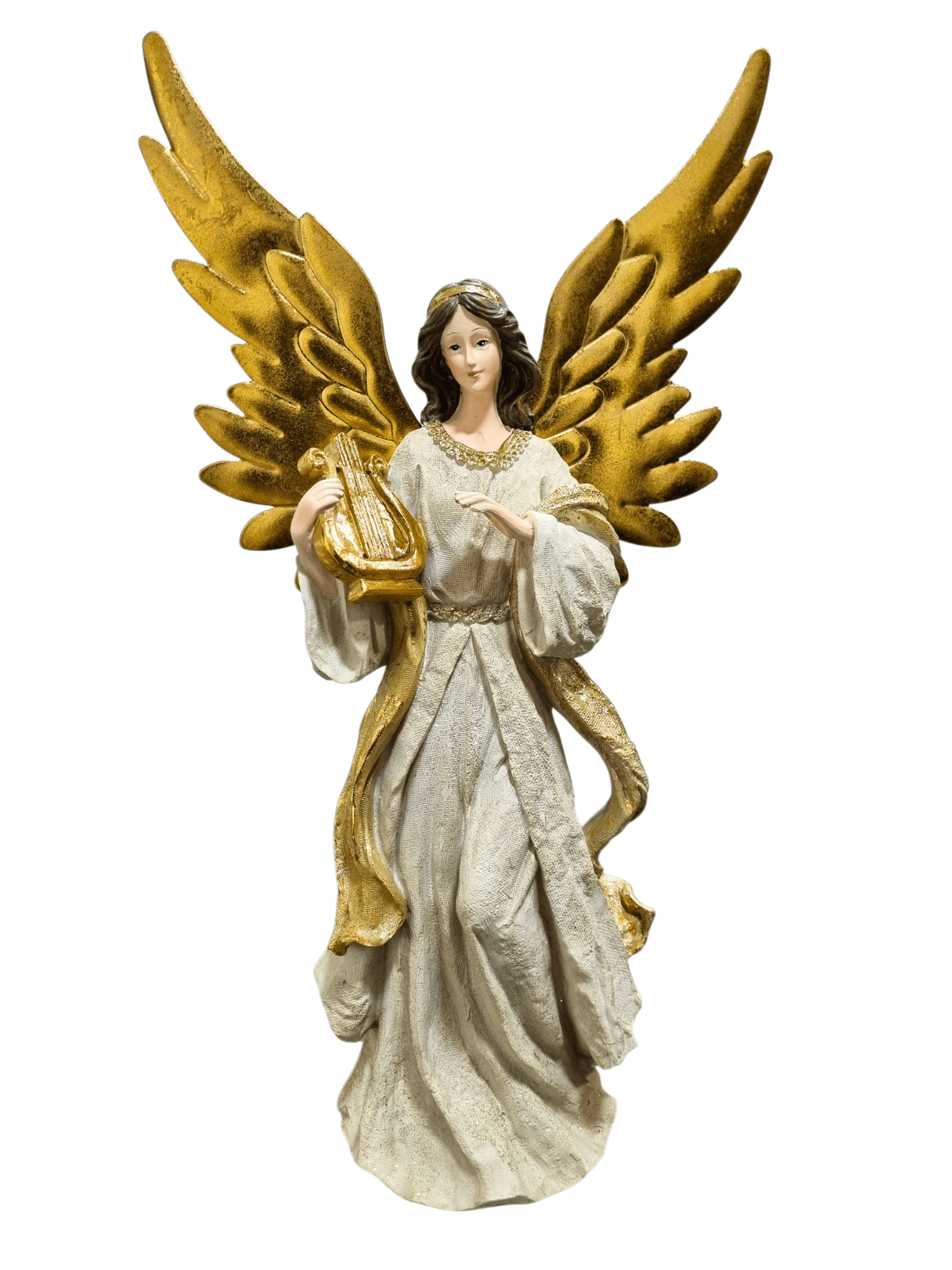 Anjo em Resina com Lira 46 cm-TerraCotta Arte Sacra