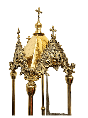 Baldaquino de Bronze Neogótico com Granito Indiano 100cm-TerraCotta Arte Sacra