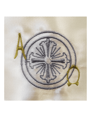 Bolsa Viática para Ministro da Eucaristia Bordado com Cruz Cinza-TerraCotta Arte Sacra