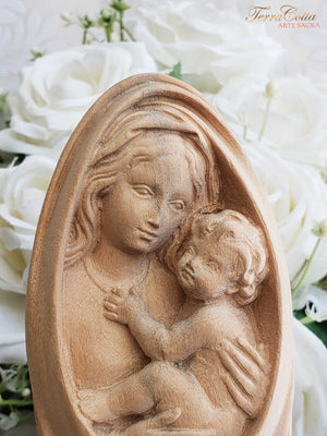 Busto Madona Clássica em Madeira 9,5 cm-TerraCotta Arte Sacra