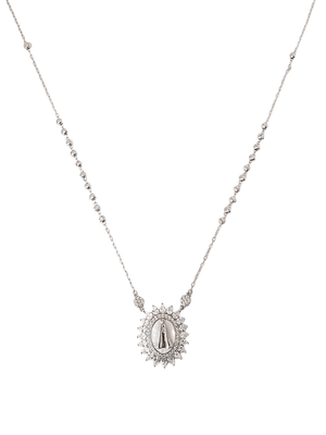 Colar Terço de Nossa Senhora Aparecida com Zircônias Brancas em Prata de Lei 925-TerraCotta Arte Sacra