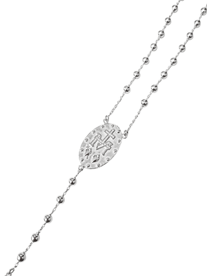 Colar Terço em Prata de Lei 925 com Entremeio Medalha Milagrosa-TerraCotta Arte Sacra