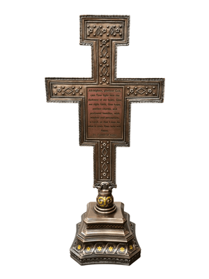 Crucifixo de Mesa de São Damião com Acabamento em Bronze 36 cm-TerraCotta Arte Sacra
