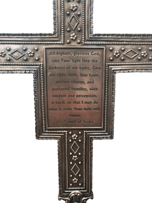 Crucifixo de Mesa de São Damião com Acabamento em Bronze 36 cm-TerraCotta Arte Sacra