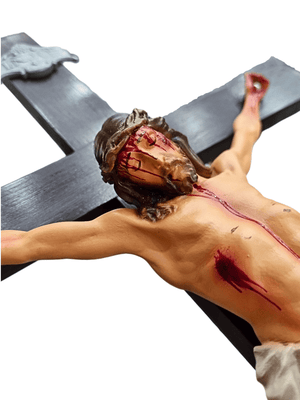 Crucifixo de Parede em Pó de Mármore 58 cm Colorido-TerraCotta Arte Sacra