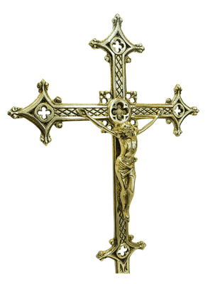 Crucifixo em Bronze com Pedestal 46x28cm-TerraCotta Arte Sacra