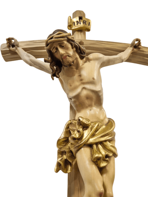 Crucifixo em Madeira Italiana Colorido 70 cm-TerraCotta Arte Sacra