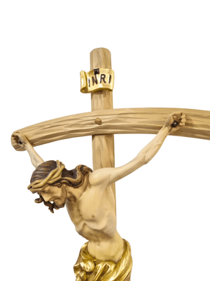 Crucifixo em Madeira Italiana Colorido 70 cm-TerraCotta Arte Sacra
