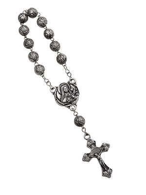 Dezena Santa Teresinha de Inox com Contas de Rosas-TerraCotta Arte Sacra