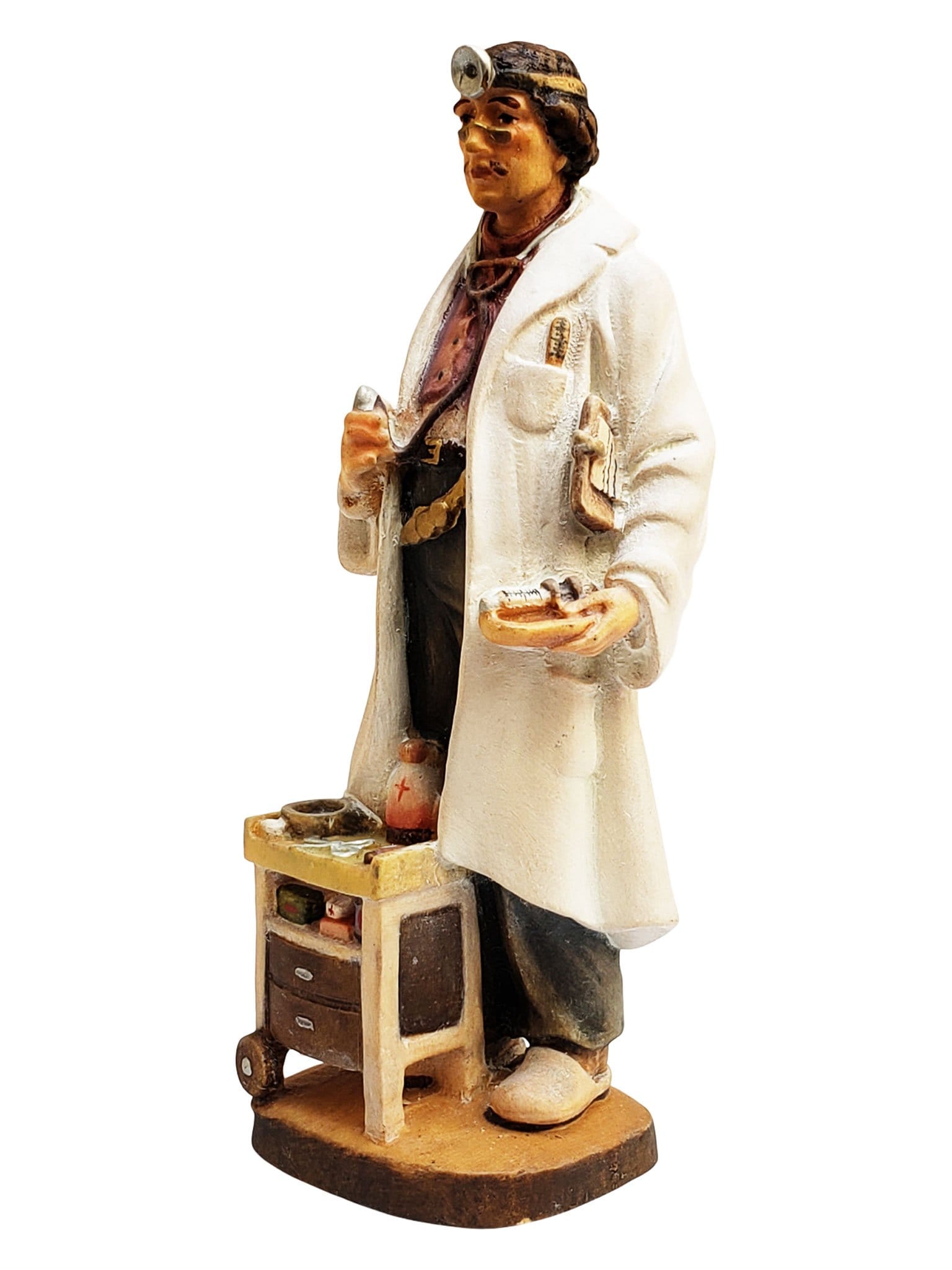 Escultura de São José Moscati Madeira Italiana 15 cm-TerraCotta Arte Sacra