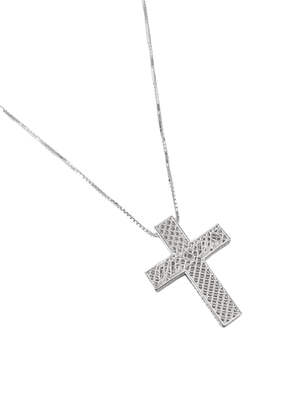 Gargantilha Cruz Vazada com Escrita "Jesus" em Prata de Lei 925-TerraCotta Arte Sacra