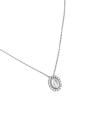 Gargantilha Medalha Milagrosa com Frente Cravejada de Zircônia Branca em Prata de Lei 925-TerraCotta Arte Sacra