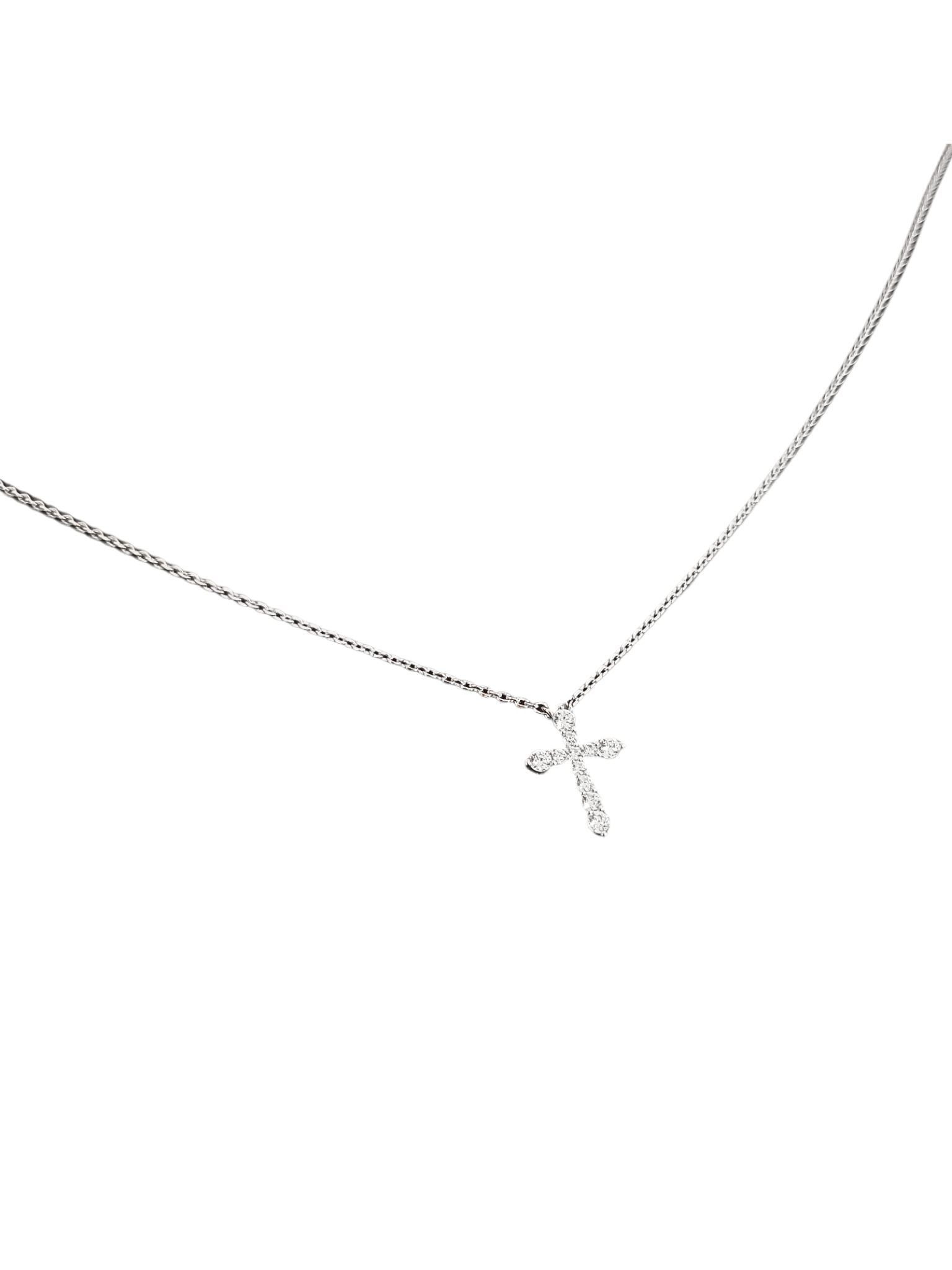 Gargantilha com Cruz Craveja de Zircônias Brancas em Prata de Lei 925-TerraCotta Arte Sacra