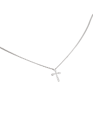 Gargantilha com Cruz Craveja de Zircônias Brancas em Prata de Lei 925-TerraCotta Arte Sacra
