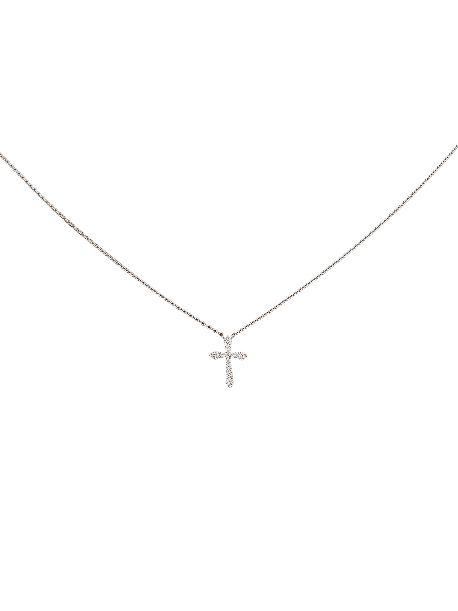 Gargantilha com Cruz Craveja de Zircônias Brancas em Prata de Lei 925-TerraCotta Arte Sacra