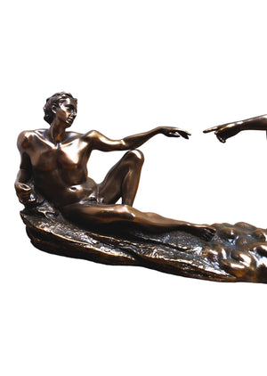 Genesis Criação de Adão em Bronze 11 x 25 cm-TerraCotta Arte Sacra