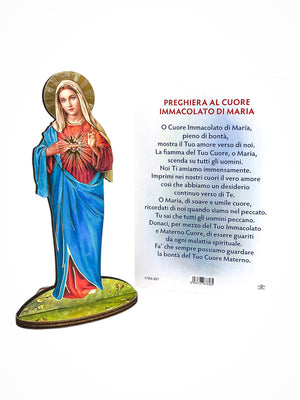 Imagem Italiana Bidimensional Imaculado Coração de Maria-TerraCotta Arte Sacra