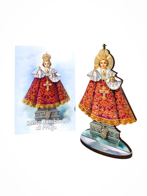 Imagem Italiana Bidimensional Menino Jesus de Praga-TerraCotta Arte Sacra