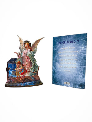 Imagem Italiana Bidimensional do Anjo da Guarda-TerraCotta Arte Sacra