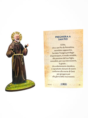 Imagem Italiana Bidimensional do Padre Pio-TerraCotta Arte Sacra