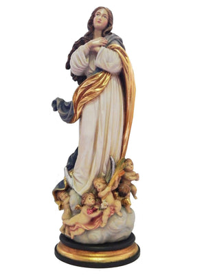 Imagem Italiana de Madeira Imaculada Conceição de 35 cm-TerraCotta Arte Sacra