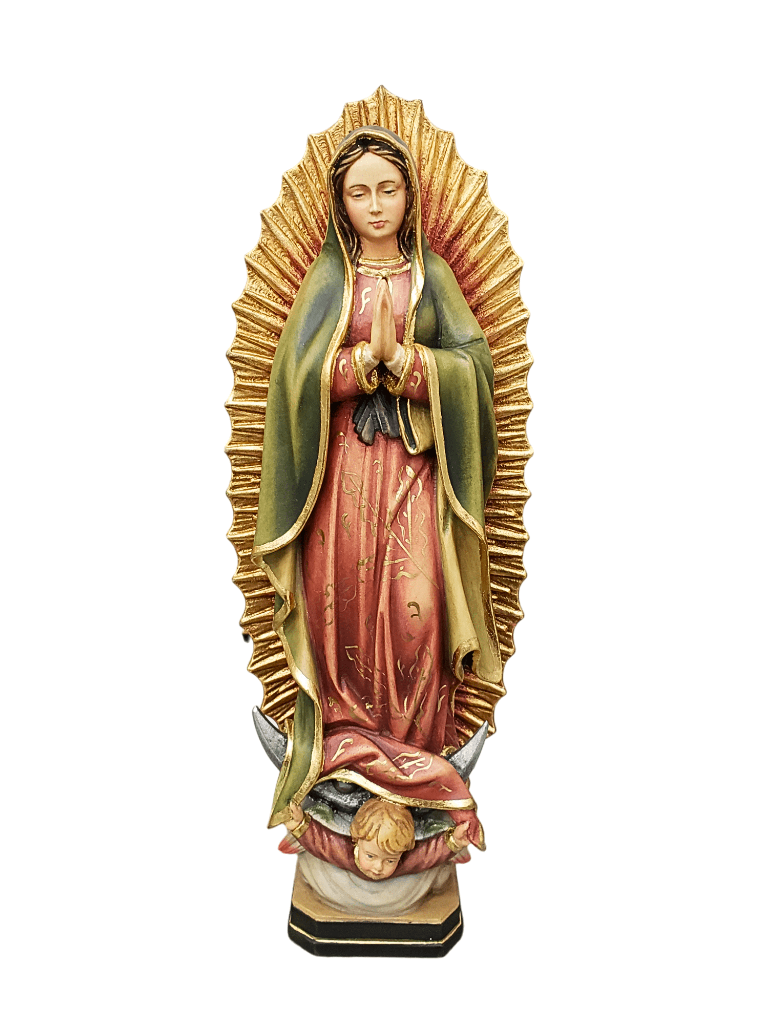 Imagem Italiana em Madeira Nossa Senhora de Guadalupe 40 cm-TerraCotta Arte Sacra