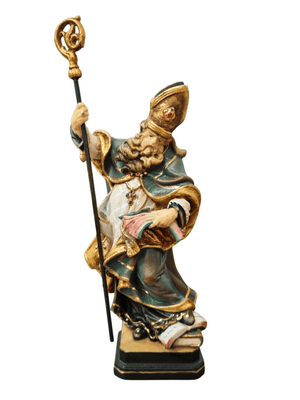 Imagem Italiana em Madeira São Patrício 20 cm-TerraCotta Arte Sacra