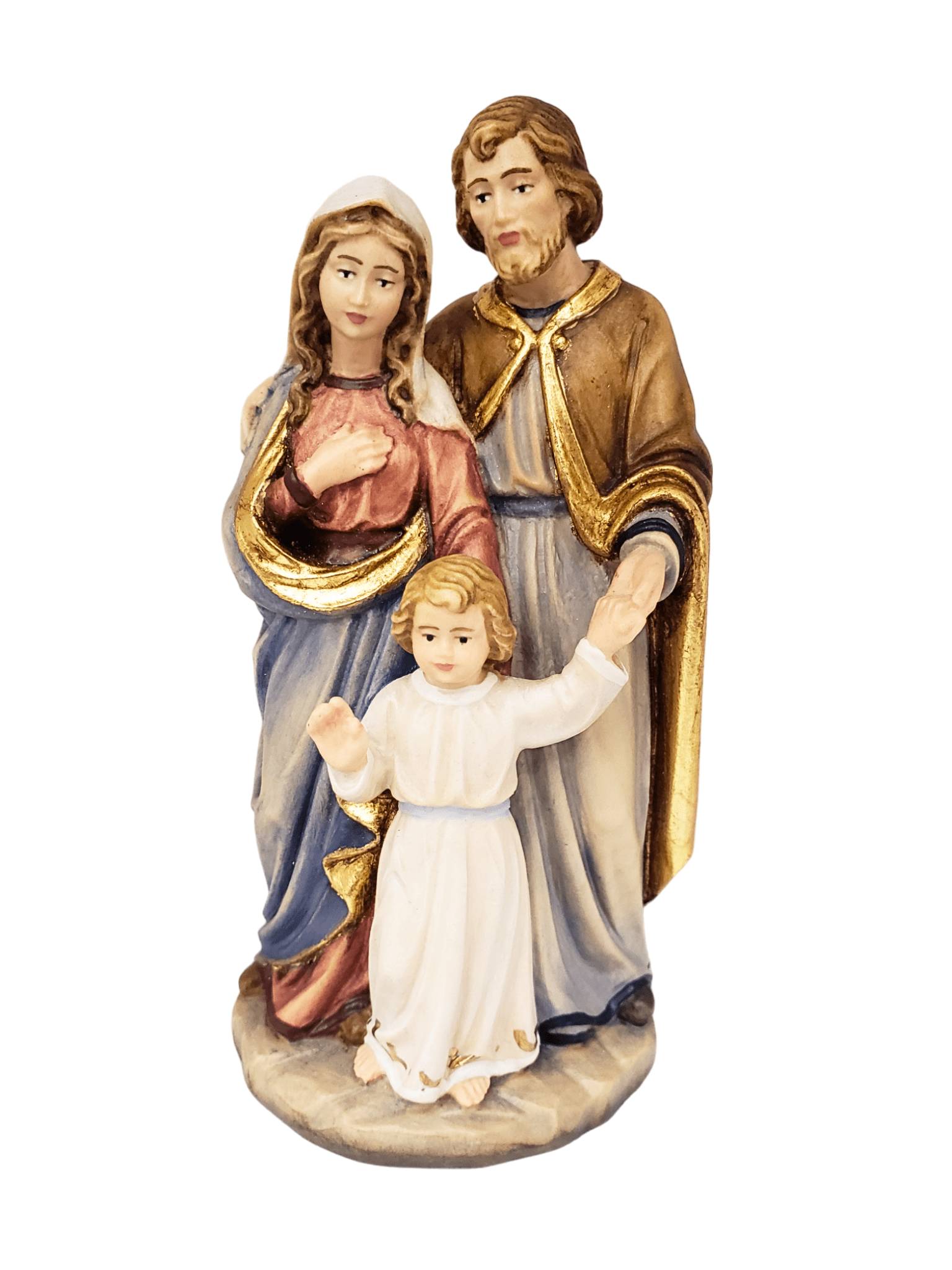 Imagem Italiana em Madeira da Sagrada Família 16 cm-TerraCotta Arte Sacra