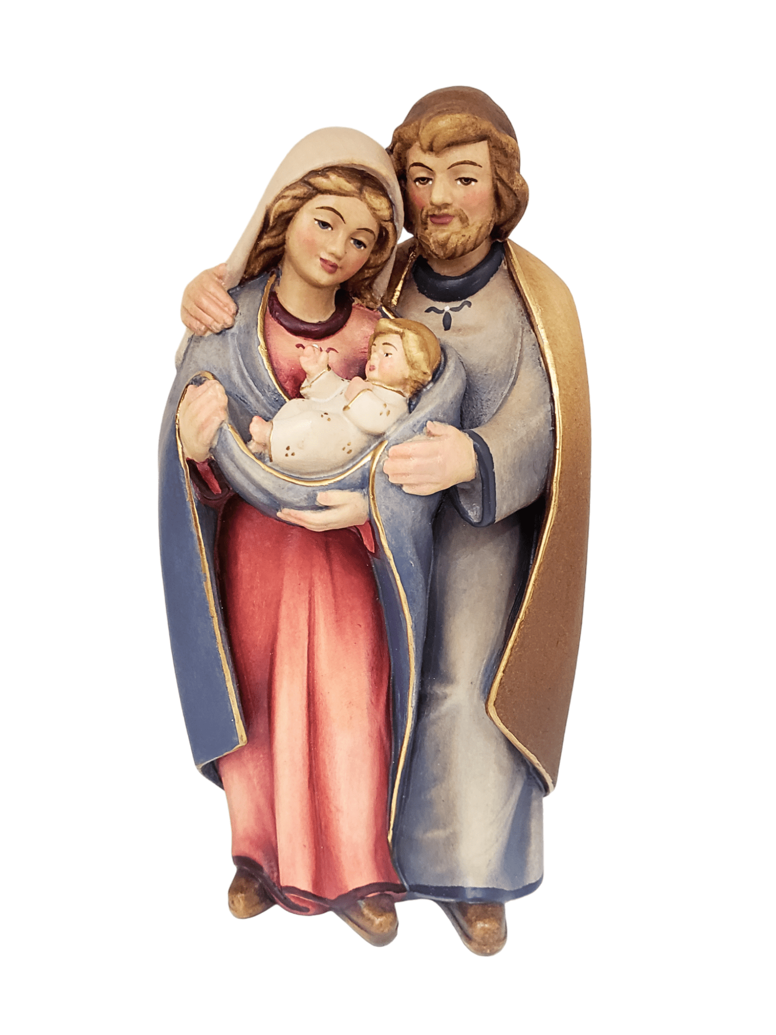 Imagem Italiana em Madeira da Sagrada Família 23 cm-TerraCotta Arte Sacra