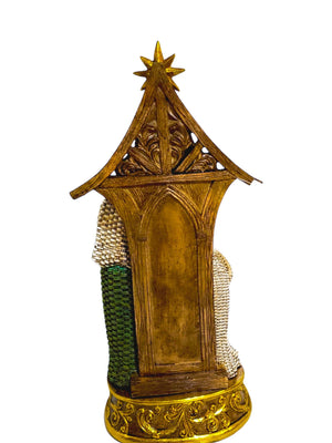 Imagem Sagrada Família em Resina com Cenário e Estrela-TerraCotta Arte Sacra