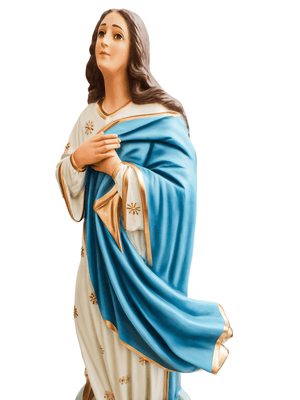 Imagem da Imaculada Conceição em Pó de Mármore com Olhos de Vidro 105 cm-TerraCotta Arte Sacra